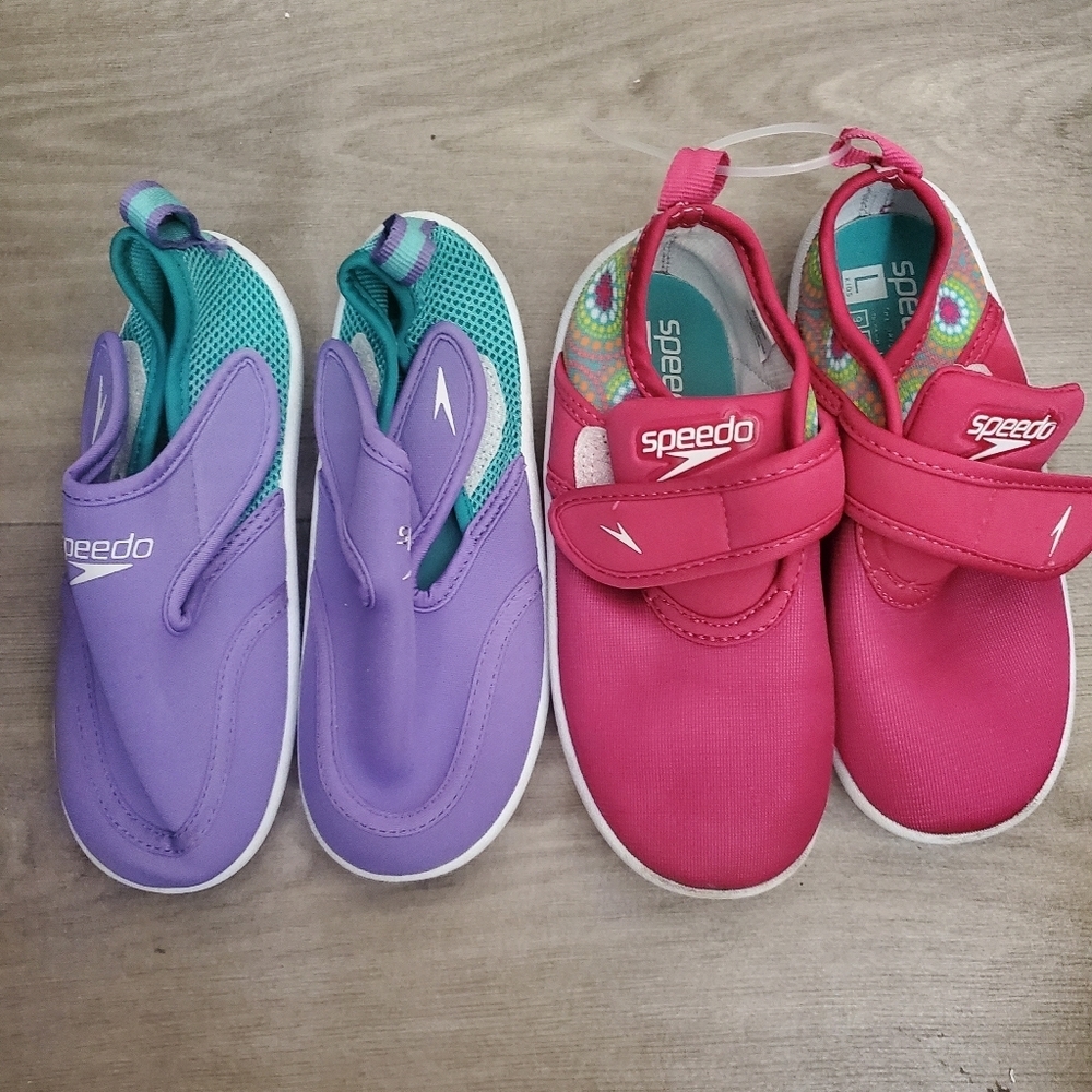 Kids Speedo Water Swimming Shoes  Size L 9/10 2 Pair